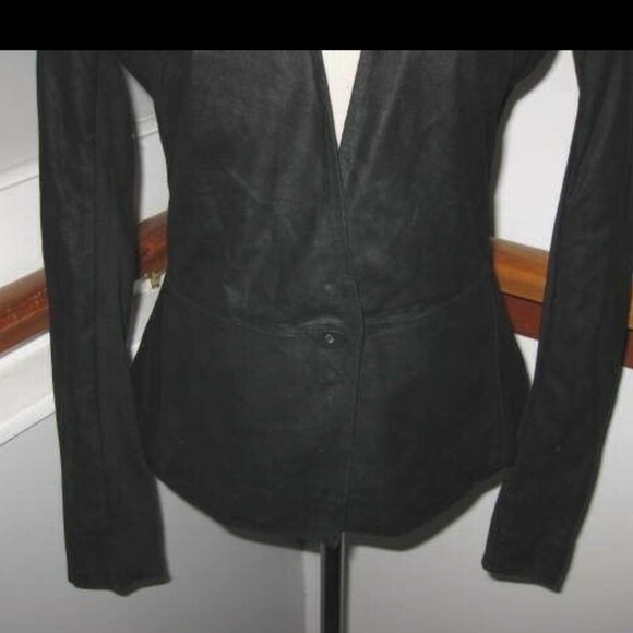MUUBAA ANGERS BLACK LEATHER SUEDED BLAZER JACKET 4 - Picture 7 of 9